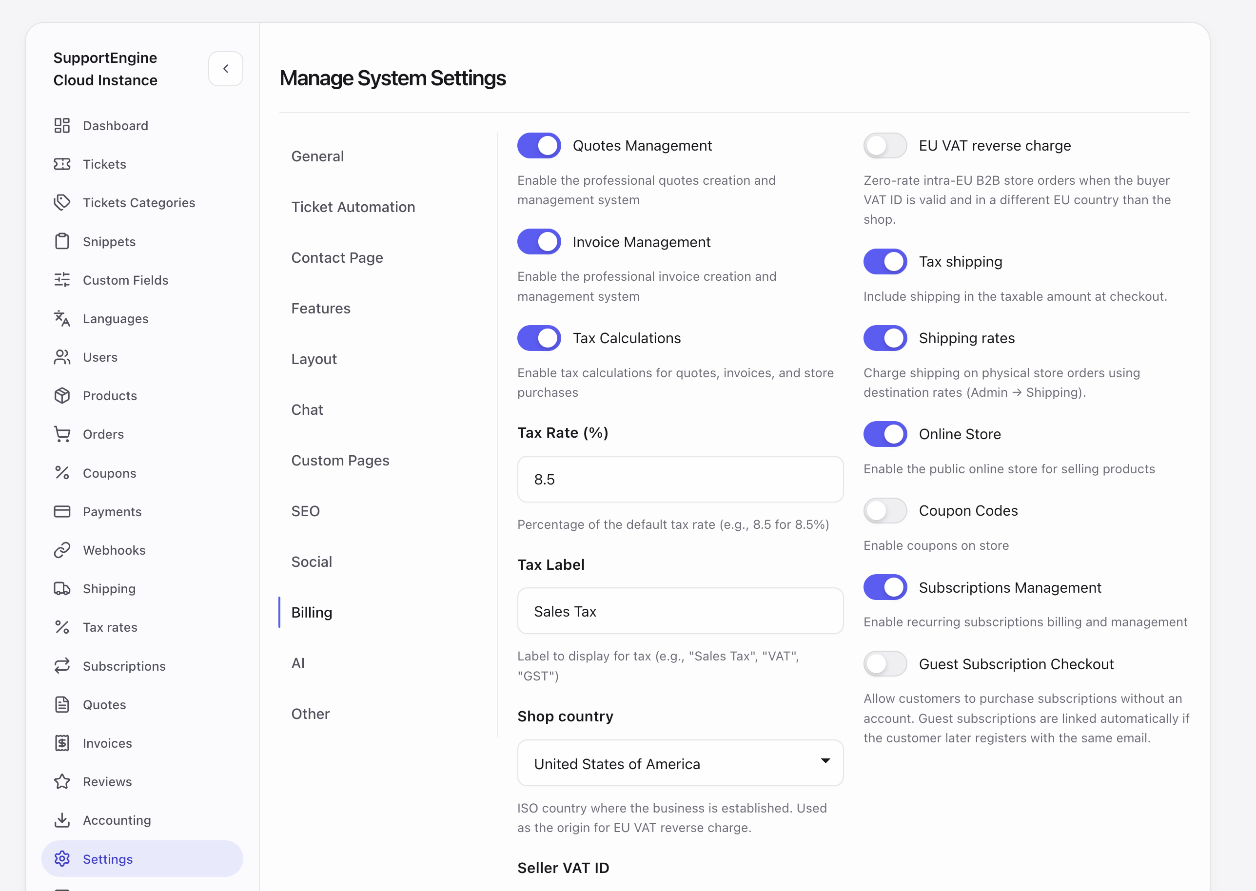 Billing options