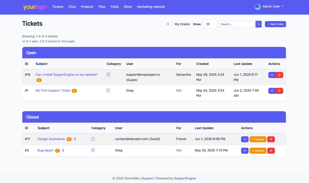 SupportEngine theme 2