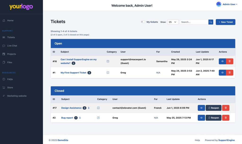 SupportEngine theme 3